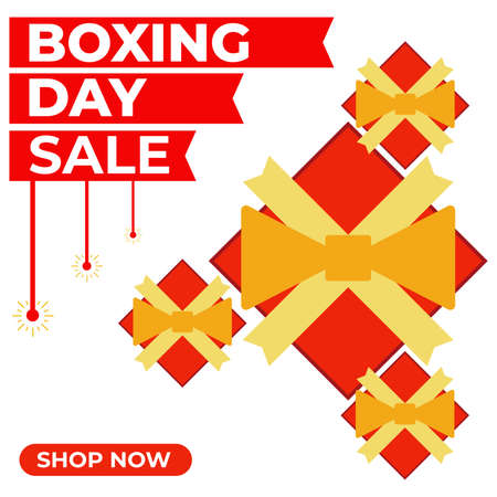 boxing day sale promotion social media post design templateのイラスト素材