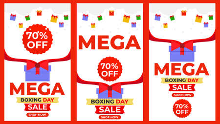 boxing day social media stories collection designのイラスト素材