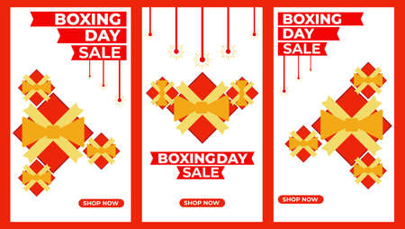 boxing day social media stories collection designのイラスト素材