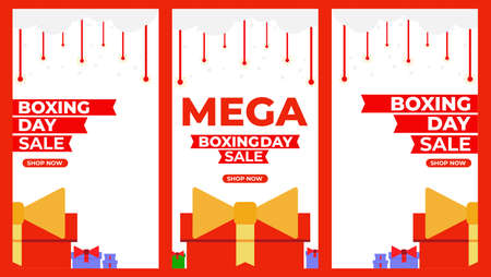 boxing day social media stories collection designのイラスト素材