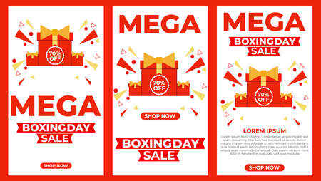 boxing day social media stories collection designのイラスト素材
