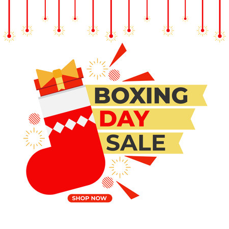 boxing day sale promotion social media post design templateのイラスト素材