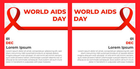 set of world aids day social media post designのイラスト素材