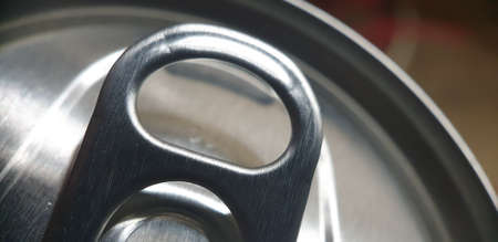 detail of soft drink metal ring opener
