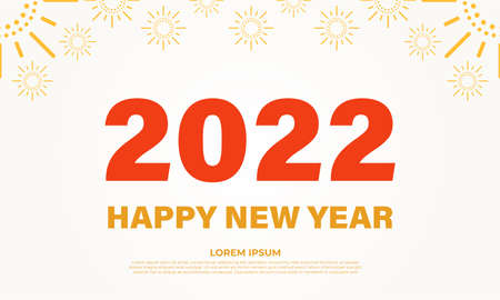 flat design red and yellow happy new year background templateのイラスト素材