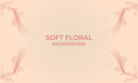 soft color line floral ornament shape background designのイラスト素材