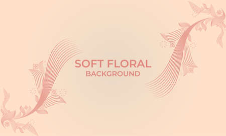 soft color line floral ornament shape background designのイラスト素材