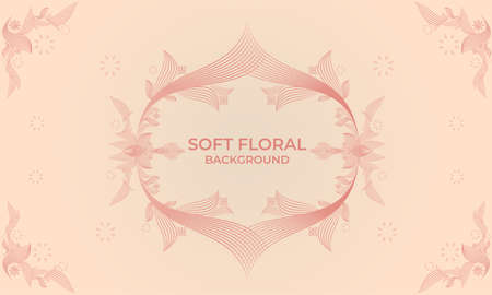 soft color line floral ornament shape background designのイラスト素材