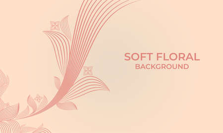 soft color line floral ornament shape background designのイラスト素材