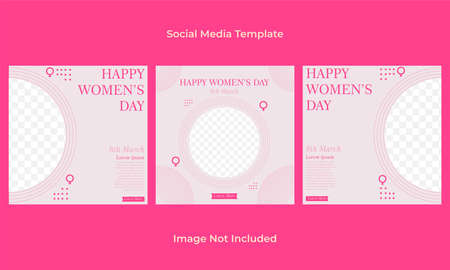 international women's day social media post template designのイラスト素材