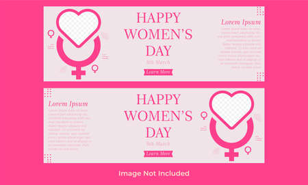 international women's day horizontal banner template designのイラスト素材