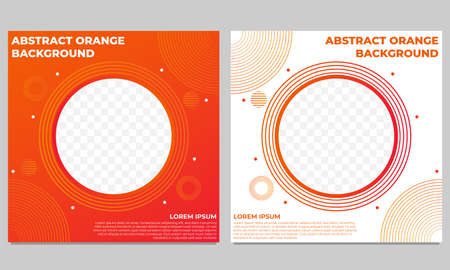 abstract orange gradient social media post template collection designのイラスト素材