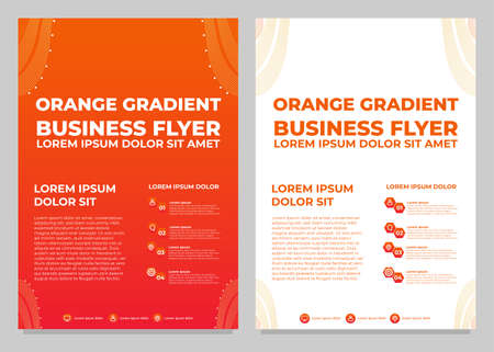 orange gradient business flyer template collection designのイラスト素材