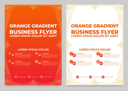 orange gradient business flyer template collection designのイラスト素材