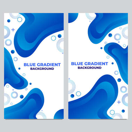 abstract blue gradient social media stories template collection designのイラスト素材
