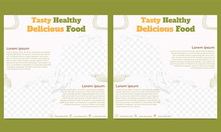 tasty healthy food social media post template designのイラスト素材