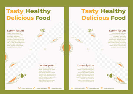 tasty healthy food  flyer template collection designのイラスト素材