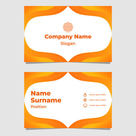 orange gradient business card template designのイラスト素材