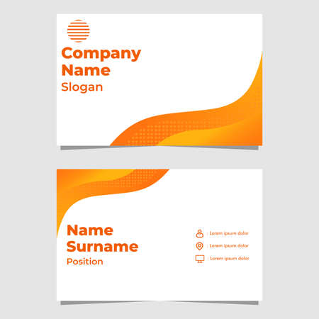 orange gradient business card template designのイラスト素材