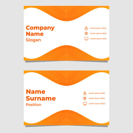 orange gradient business card template designのイラスト素材