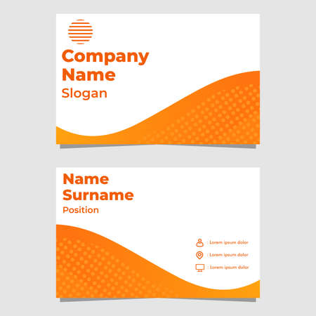 orange gradient business card template designのイラスト素材