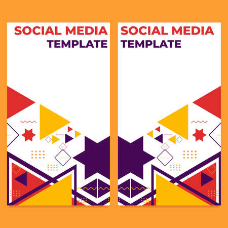 triangle geometric shape social media story template designのイラスト素材