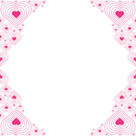 romantic heart love frame with beautiful decorationのイラスト素材