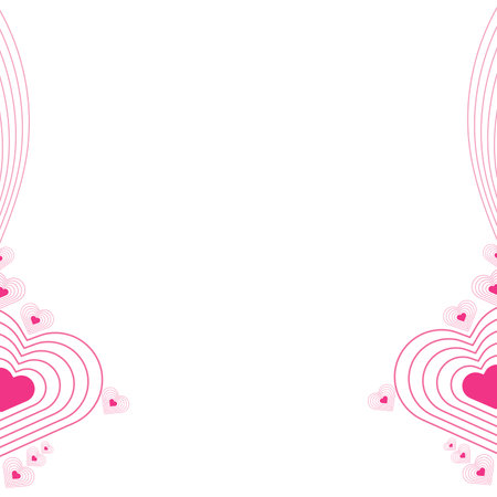 romantic heart love frame with beautiful decorationのイラスト素材