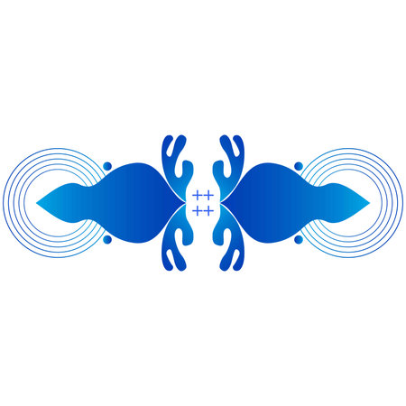 abstract blue gradient floral element designのイラスト素材