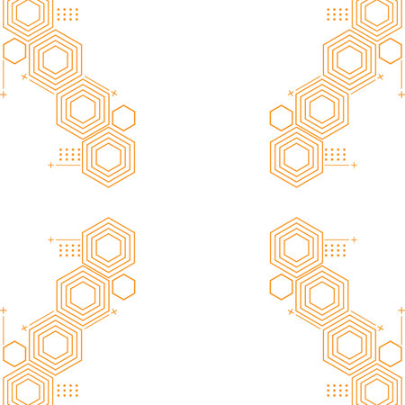 modern geometric hexagonal frame design elementのイラスト素材