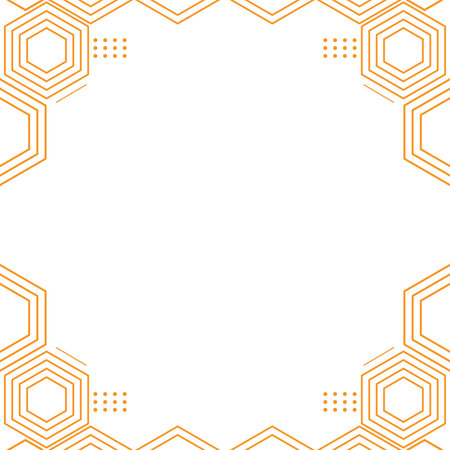modern geometric hexagonal frame design elementのイラスト素材