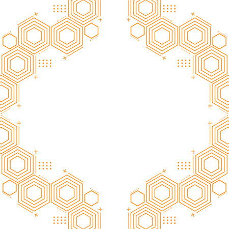 modern geometric hexagonal frame design elementのイラスト素材