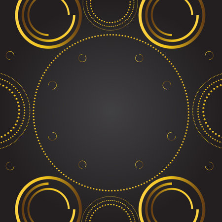 Abstract black background with golden floral ornament. Vector illustration design.のイラスト素材