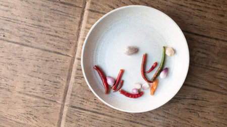 fresh spices on white plate