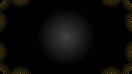 Luxury black background with golden floral ornament.のイラスト素材