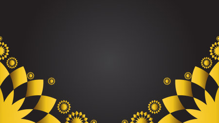 Luxury black background with golden ornament. Vector Illustration.のイラスト素材