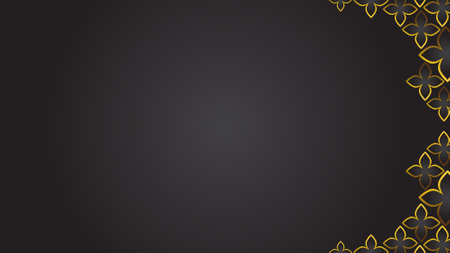 Luxury black background with golden ornaments.のイラスト素材