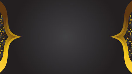 Abstract black background with golden elements.のイラスト素材