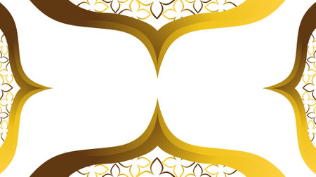 Abstract white background with golden floral  elements.のイラスト素材