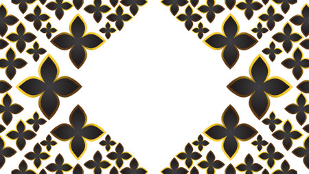 Abstract white background with golden floral  elements.のイラスト素材