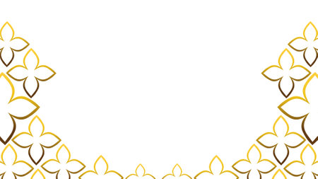 Abstract white background with golden floral  elements.のイラスト素材