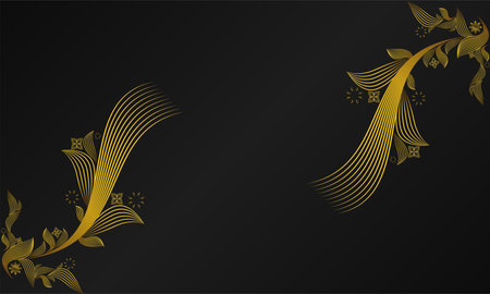 Abstract black background with golden elements.のイラスト素材