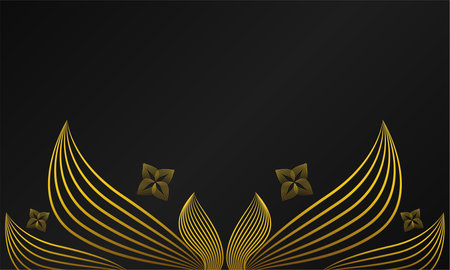 Abstract black background with golden elements.のイラスト素材