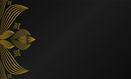 Abstract black background with golden elements.のイラスト素材