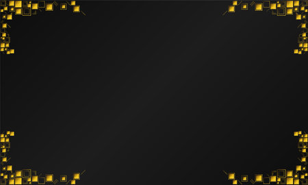 Abstract black background with golden elements.のイラスト素材