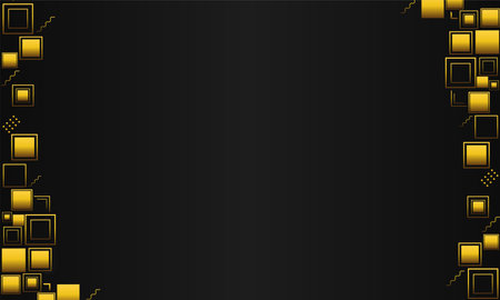 Abstract black background with golden elements.のイラスト素材