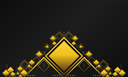 Abstract black background with golden elements.のイラスト素材