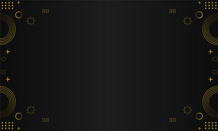 Abstract black background with golden elements.のイラスト素材