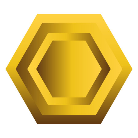 abstract gold hexagonal ornament design elementのイラスト素材