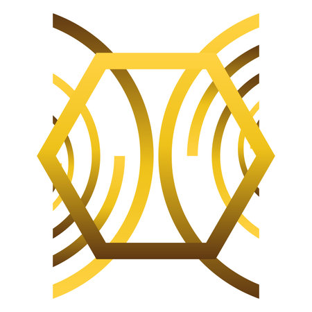 abstract gold hexagonal ornament design elementのイラスト素材